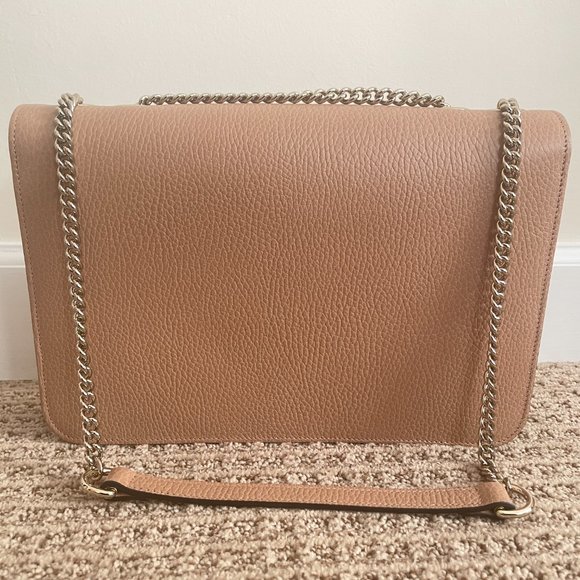 NEW 100% Authentic Gucci Calfskin Interlocking G Crossbody Shoulder Bag in Beige - Picture 6 of 8
